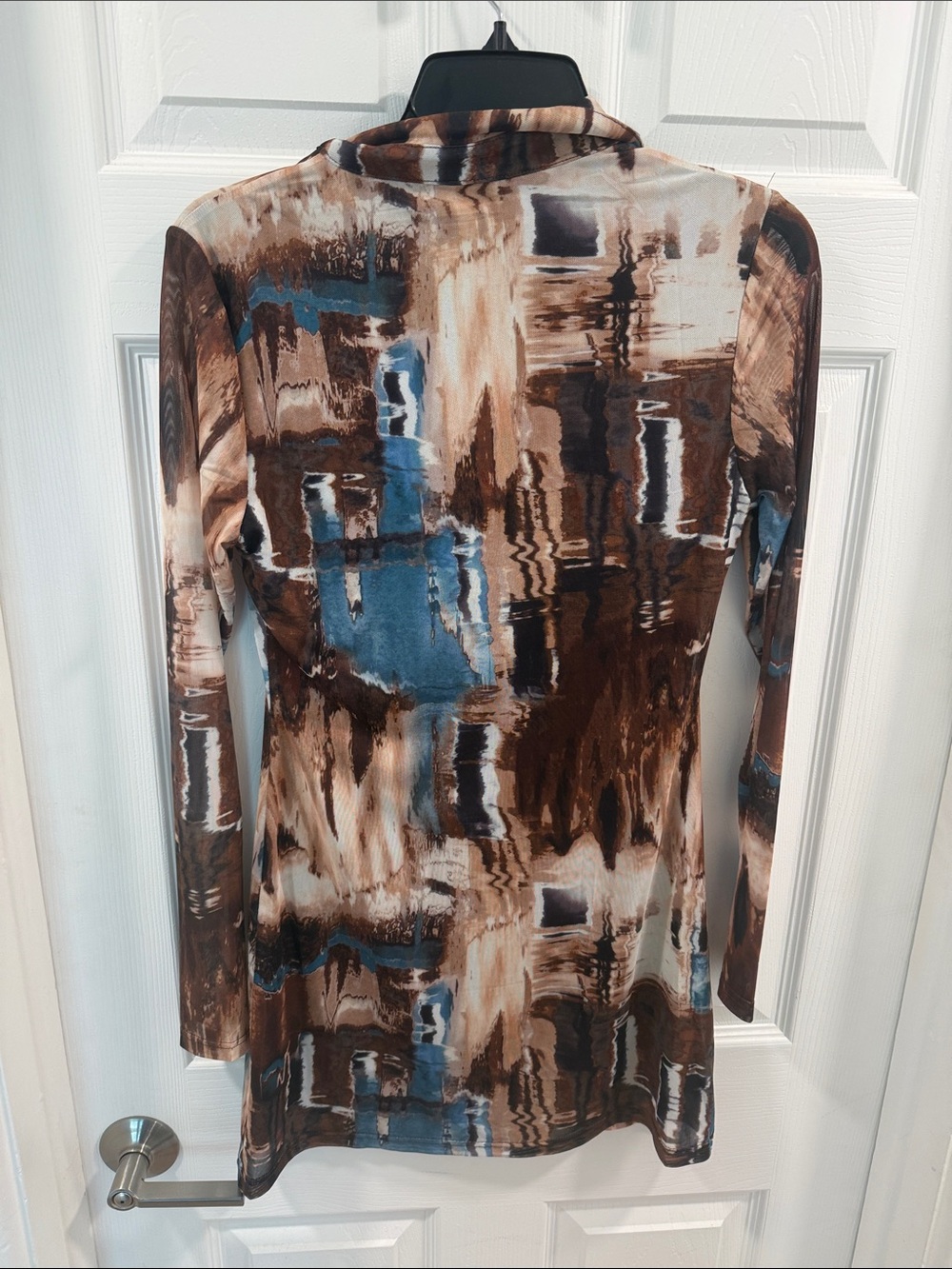 12th Tribe Brown & Blue Abstract Button-Front Blazer - Picture 2 of 4